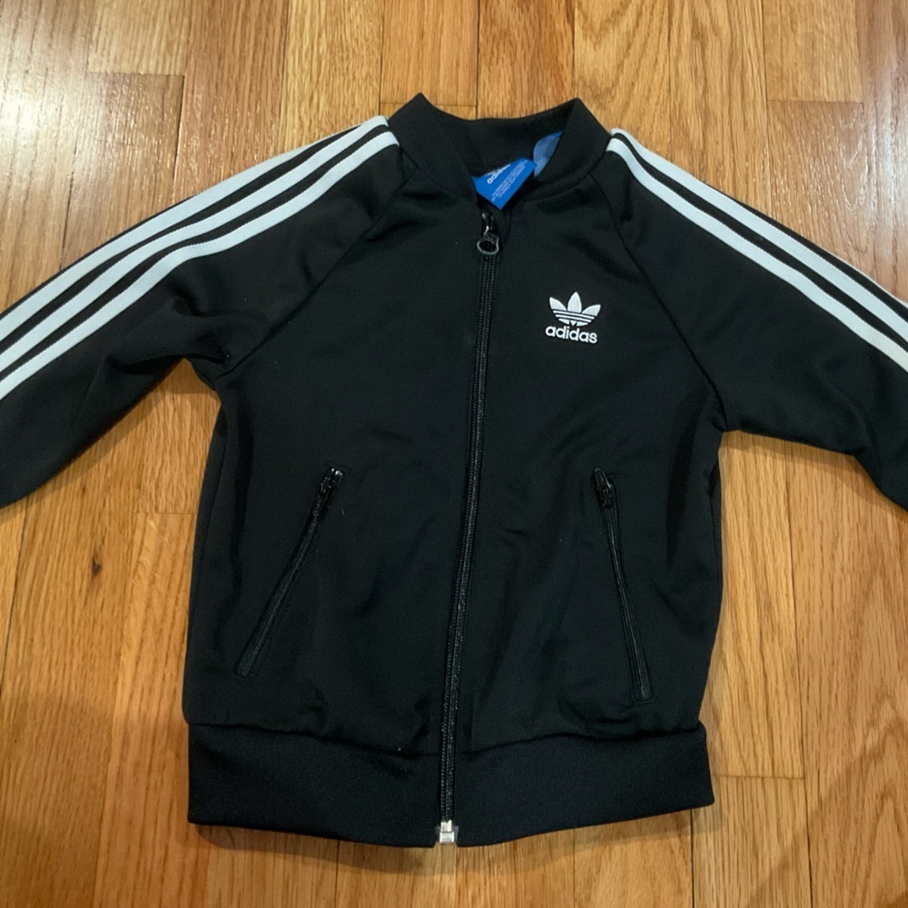 Adidas Black Jacket with White Accents